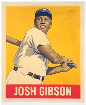 "A Baseball Card That Never Was: Josh Gibson (1948 Leaf)" Original Canvas Artwork 25x30 by Arthur Miller